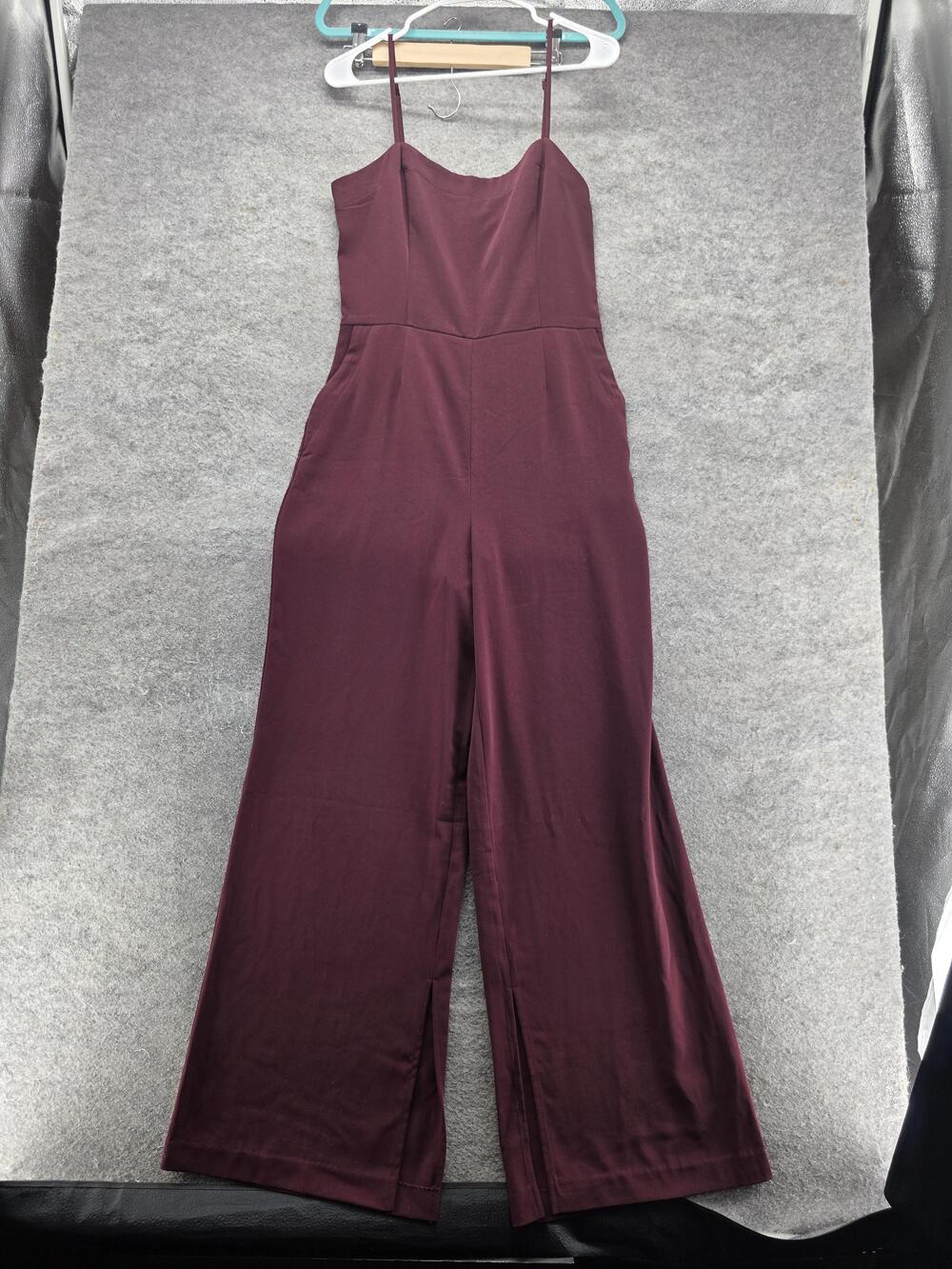 EXPRESS X Negin Mirsalehi Jumpsuit Womens 10 Purple One-Piece Sweetheart Belt